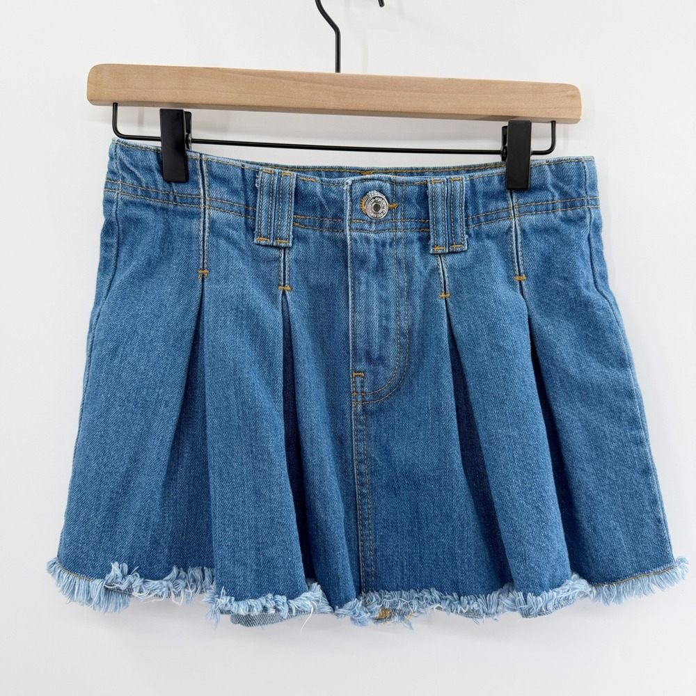 Vintage Y2K Forever 21 Pleated Mini Denim Skirt 100% Cotton in‎ Blue Size XS